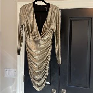 Gold evening dress